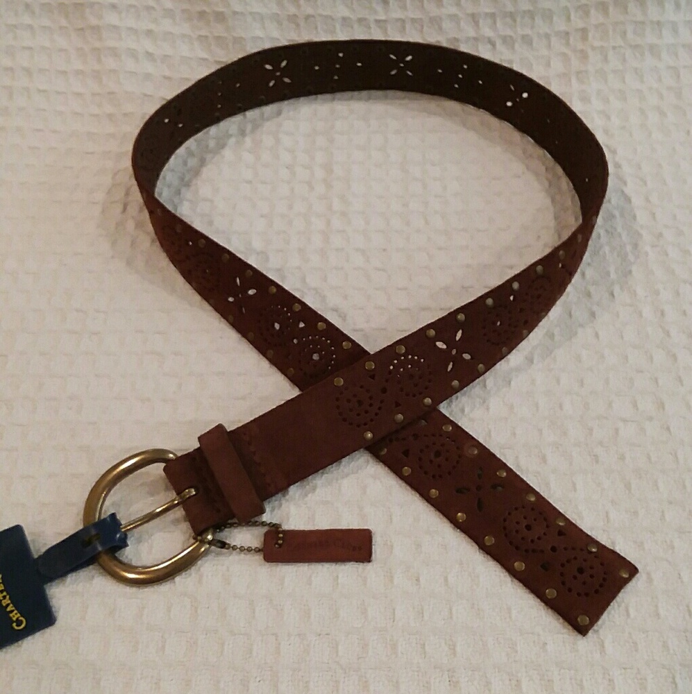 Charter Club Brown Suede Belt NWT
